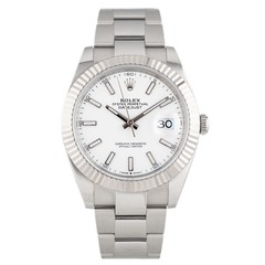 Rolex Datejust Stainless Steel White Dial Fluted Oyster 41mm 126334 Full Set