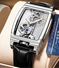 Mens Skeleton Mechanical Waterproof Luxury Watch Leather Hollow Great Gift Idea