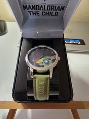 The Mandalorian Grogu Dial Quartz Analog Watch Green Leather Strap
