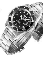 Invicta Men’s Pro Diver Quartz Black Dial Stainless Steel Watch 26970