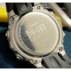 Timex 1440 Sports Digital Watch 35mm Pink Silver WR50M Indiglo Alarm Chronograph