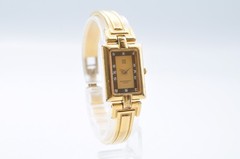 Givenchy Paris 12P Crystal Quartz Watch Analog Women Gold Bangle Bracelet w-1043
