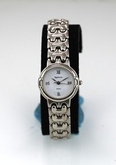 Majestron Watch Women Silver Stainless Steel Water Resist Battery White Quartz