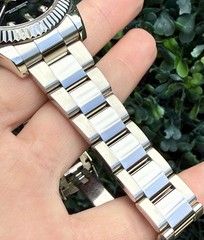 Rolex Datejust II Black AM Diamond Dial 41mm 18k White Gold Fluted Oyster 116334