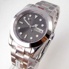 36mm/39mm Sapphire Automatic Men’s Watch NH36 Gray Dial Day/Date Jubilee Band