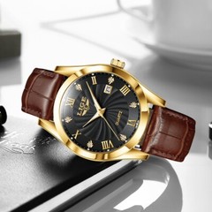 LIGE Men Watch Quartz Date Luminous 3ATM Waterproof Classic Man Daily Wristwatch