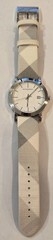 Burberry BU1798 Nova Check Strap White Dial Stainless Steel Quartz Watch *Works*