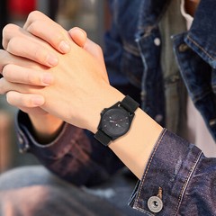 Mens Military Sports Woven Nylon Strap Simple Calendar Quartz Analog Wrist Watch