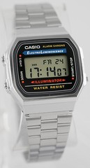 Casio A168WA-1 Men’s Stainless Steel Digital Alarm Stopwatch Watch New