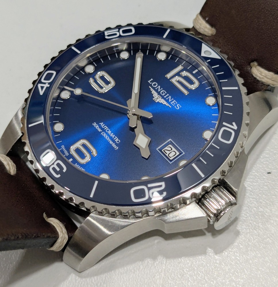 Longines Hydroconquest 41mm Mens Watch Aftermarket Leather Strap L3.781.4.96.9