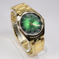 Casio Men’s Green Dial Gold Band Stainless Steel Quartz Watch MTP-1302PGC-3AVEF