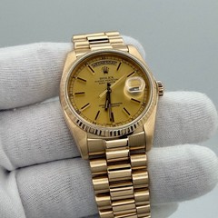 Rolex Day Date President 18038 36mm Champagne Dial Quickset 18K Yellow Gold