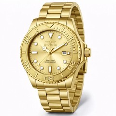 Invicta Pro Diver Men’s 47mm Singapore Quartz Gold Dial SS 100m Date Watch I1