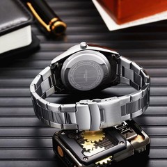 42MM CHRONOS Quartz Luxury Men’s Watch Stainless Steel Waterproof Luminous NEW