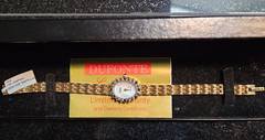 New w Box Dufonte by Lucien Piccard Watch Genuine Sapphires MOP Bezel 71511