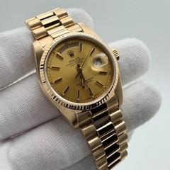 Rolex Day Date President 18038 36mm Champagne Dial Quickset 18K Yellow Gold