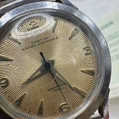 CROTON AQUAMATIC Self-Winding LINEN Dial Wrist Watch 1956 360EL Runs READ PAPER!