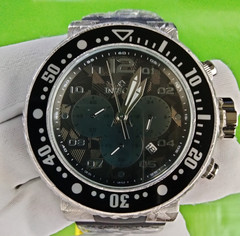 Invicta Pro Diver 48617 Men’s Watch 52mm Black Silver Chronograph Silicone Strap