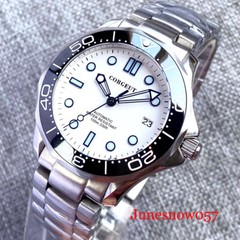 40MM New Japan NH35A Automatic Men Watch Sapphire Blue/Red/Green Dial Glass Back