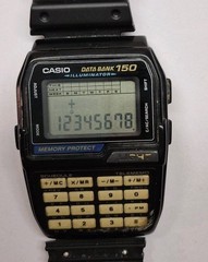 Casio Data Bank 150 1477 DBC-150 Digital Watch 34mm New Batt. Fully Tested Works