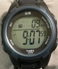 TIMEX 1440 SPORTS 41mm DIGITAL WATCH 842-T5K086 FOLD-OVER NYLON STRAP NEW BATT