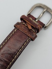 Vintage Fossil DR2054 Women Watch 31mm Brown Leather Band 5.5″-7.5″ , Runs*