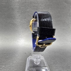 Paolo Gucci Watch Men 25mm Black Dial Gold Tone Red Blue New Battery NOS VTG