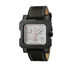 Invicta Square Chronograph Black Calf Leather Strap Speedway 5191