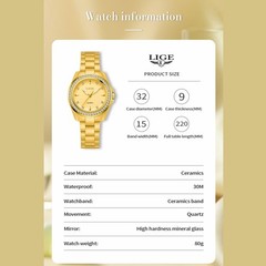 Luxury Fashion Ladies Watch Quartz Ceramic Waterproof Casual Women Wristwatch