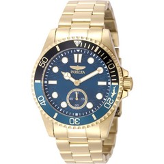 Invicta Men’s Watch Pro Diver Quartz Blue Dial Yellow Gold Steel Bracelet 49435