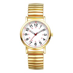 Women’s Casual Easy to Read Stainless Steel Stretch Strap Quartz Wrist Watch 24H