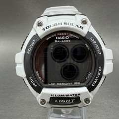 Casio W-S220 Watch Men 50mm White Black Alarm Chronograph Digital Solar Work