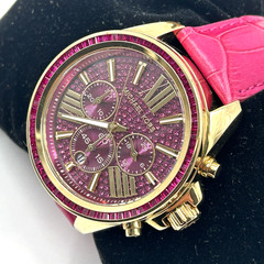 Michael Kors Wren Pink Dial Glitz Wrist Watch MK2449 Women’s Pink Strap