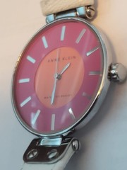 Anne Klein Sherbet Colored Women’s Watch 34mm WR 100 Feet – New Battery Leather