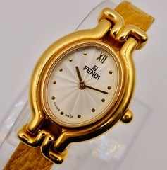 FENDI 640L Color Change Belt Gold Quartz Womens Watch in Box