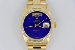 Rolex Day-Date 18038 Blue Lapis Dial President 18K 36mm Circa 1986
