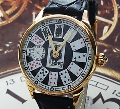 Watch Marriage Casino Playing Cards 3602 Gold case Men’s Wristwatch 18 Jewels