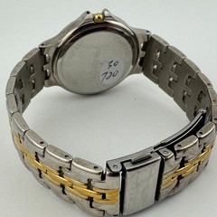 Peugeot Quartz Watch Men 30m Dual Tone Date Roman Japan Analog New Battery 7.5″