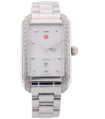 New Michele Milou Park MWW15C000016 Sainless Steel Ladies Diamond Watch $1695.00