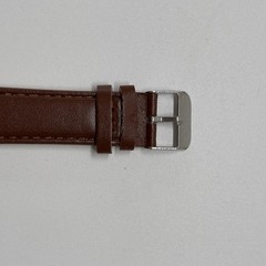 Geneva Wrist Watch Black Face With Blue Indices & Brown Strap