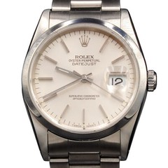 Mens Rolex Stainless Steel Datejust Watch Silver Dial Oyster Bracelet 16200