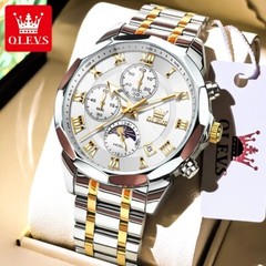 Waterproof Quartz Watch Men’s Luminous Luxury OLEVS Steel Men Stainless Strap