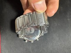 SEIKO ALBA Worldmap Chronograph Watch Silver Metal From Japan