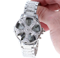 Men’s plain spinner fashion metal band dressy hip hop watch