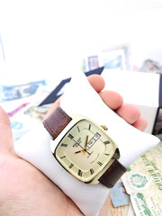 🔥 Gold Plated POLJOT 2427 Vintage Soviet Automatic Watch USSR Service 🛠