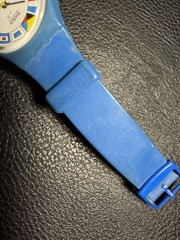 Vintage Swatch 12 Flags 1984 Gent Blue (For Parts)