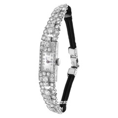 Platinum and diamond cocktail watch with over 3.0cts. Swiss made. Circa 1920
