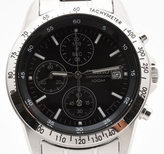 [Near MINT] SEIKO 7T92-0DW0 Black Dial Quart Chronograph Men’s Watch From JAPAN