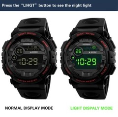 Mens Watches Black Military Style Army Walking Sport Digital Watch Waterproof UK