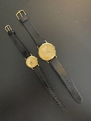 Kodak Official Olympic Sponsor Gold Tone Man And Lady- Pair Of Wrist Watches